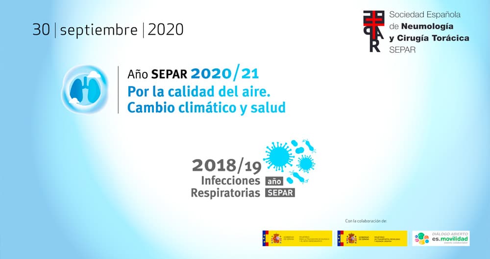 Comienza el Año SEPAR 2020/2021 por la Calidad del Aire, Cambio Climático y Salud